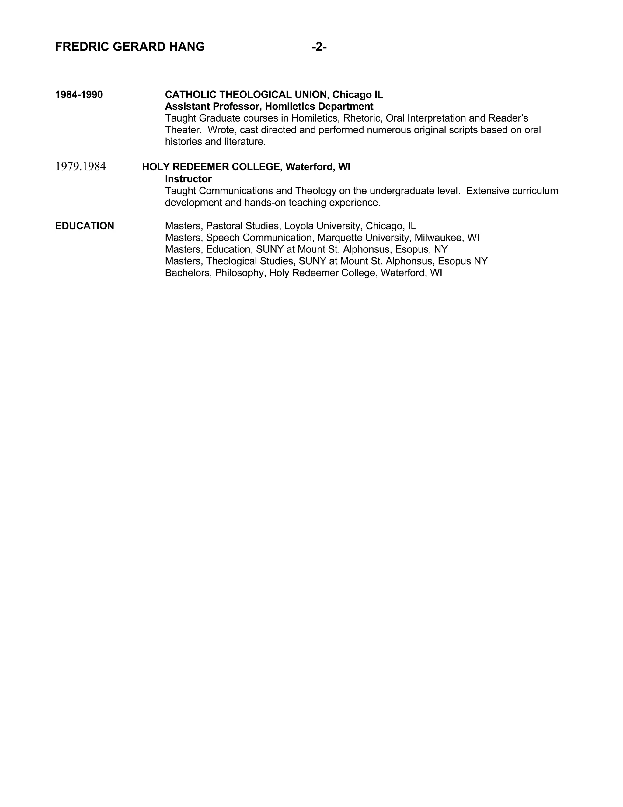 Recent Resume