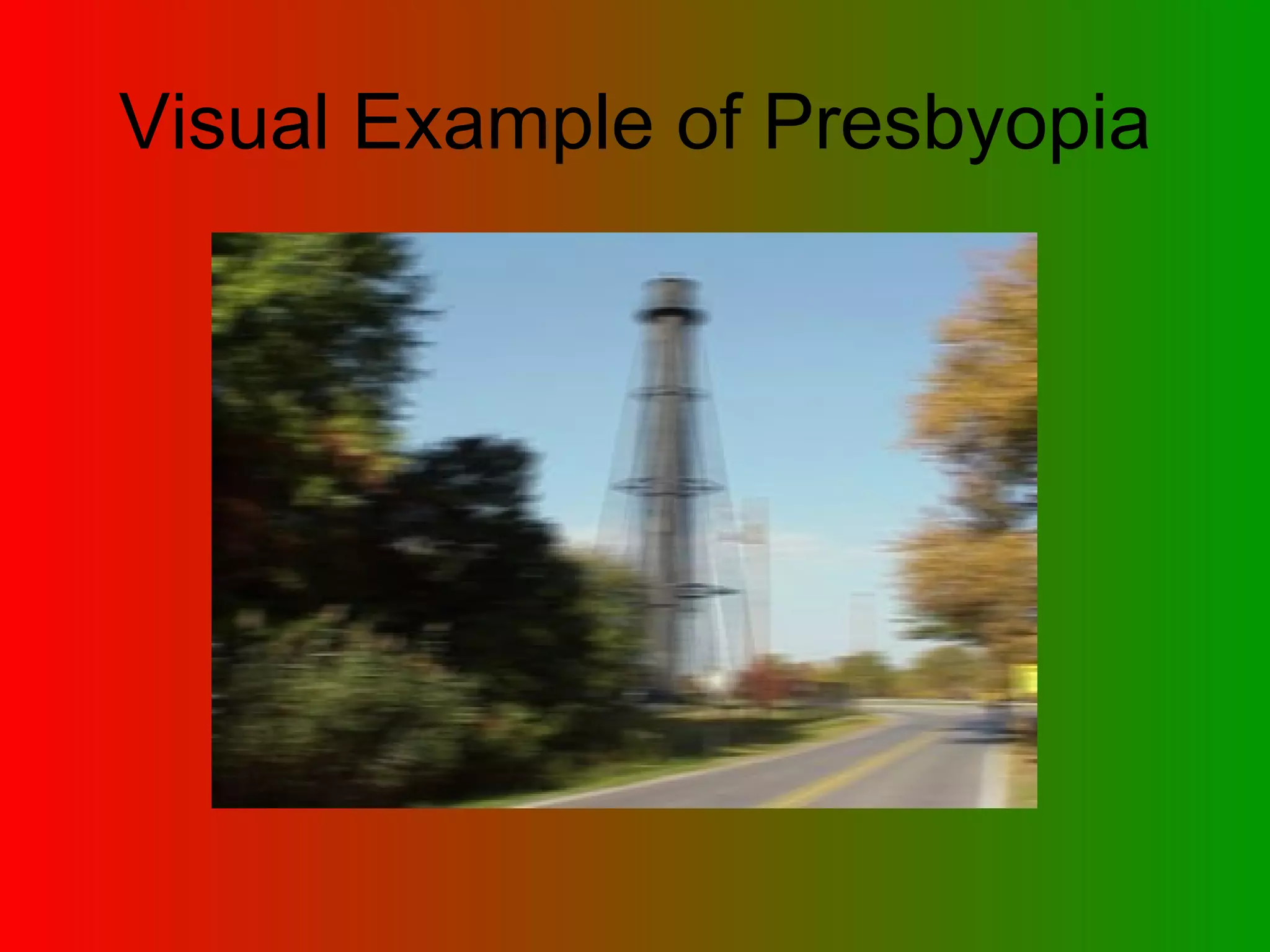 Visual Example of Presbyopia 
