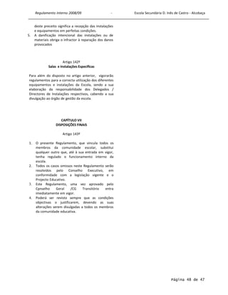 Regulamento Interno 2008-2009