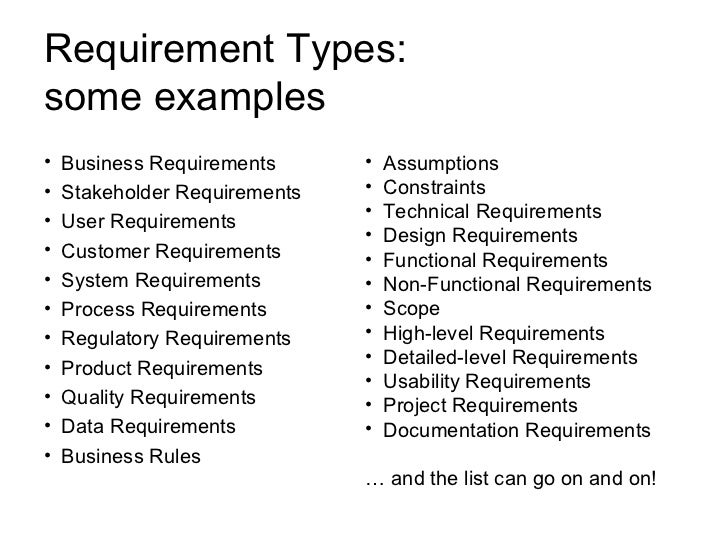 Requirement Types (Razvan Radulian, 2008)