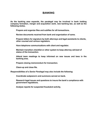 Responsibilities Of The Professional Paralegal