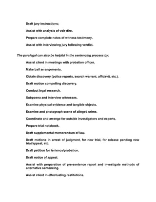 Responsibilities Of The Professional Paralegal