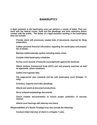 Responsibilities Of The Professional Paralegal