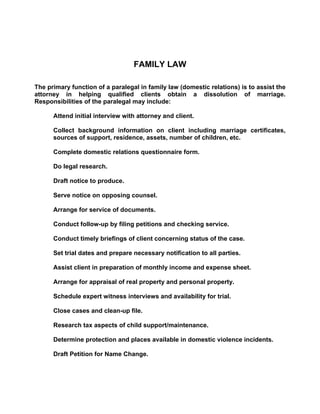 Responsibilities Of The Professional Paralegal