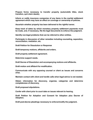 Responsibilities Of The Professional Paralegal