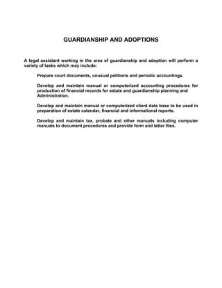 Responsibilities Of The Professional Paralegal