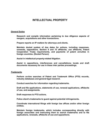 Responsibilities Of The Professional Paralegal