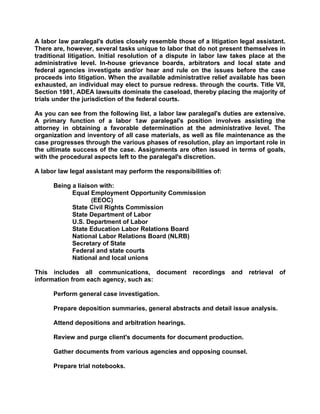 Responsibilities Of The Professional Paralegal