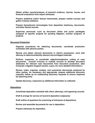 Responsibilities Of The Professional Paralegal