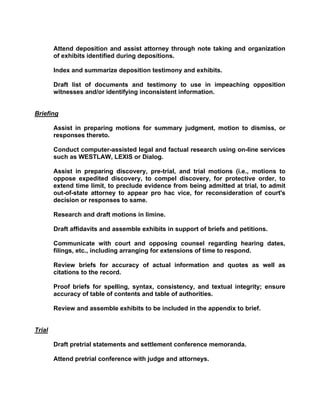 Responsibilities Of The Professional Paralegal