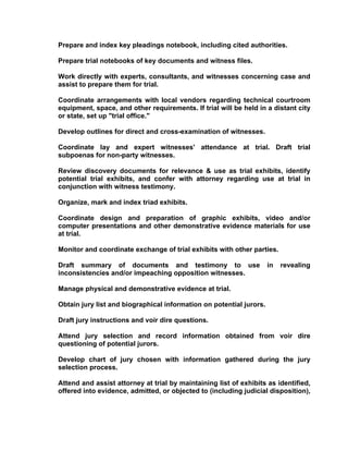 Responsibilities Of The Professional Paralegal