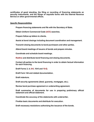 Responsibilities Of The Professional Paralegal