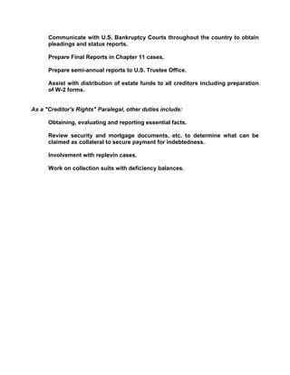 Responsibilities Of The Professional Paralegal