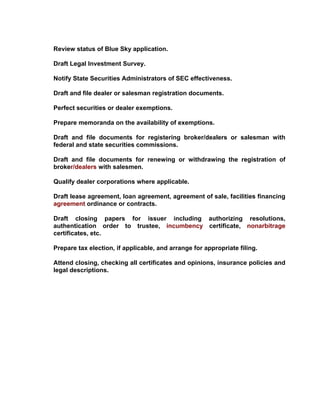 Responsibilities Of The Professional Paralegal