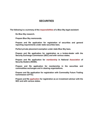 Responsibilities Of The Professional Paralegal