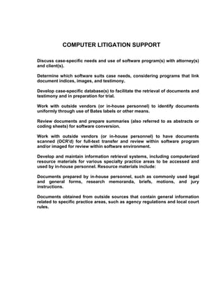 Responsibilities Of The Professional Paralegal