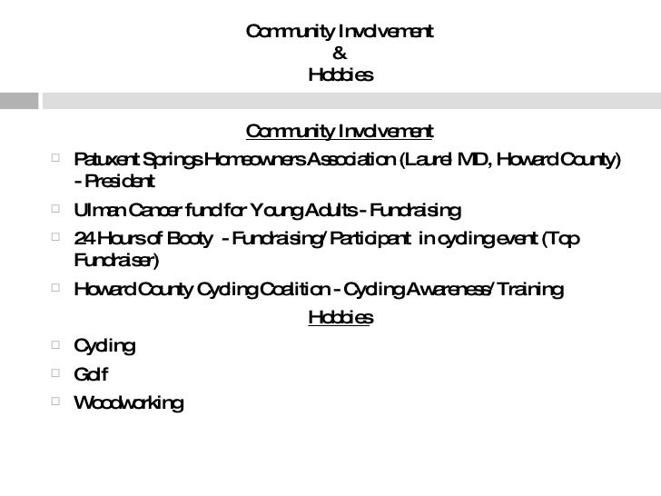 community involvement resumes