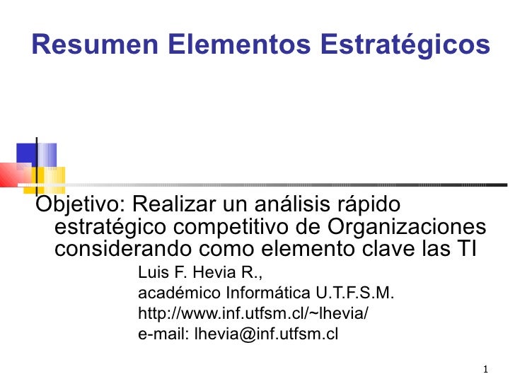 Resumen de Elementos Estratégicos