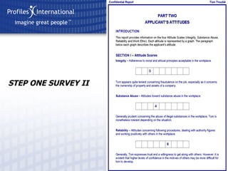 STEP ONE SURVEY II 