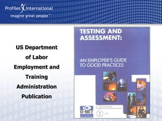 US Department of Labor Employment and Training Administration Publication 