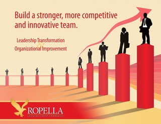&
LeadershipTransformation
OrganizationalImprovement
Build a stronger, more competitive
and innovative team.
 
