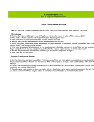 Six Sigma Tools Template