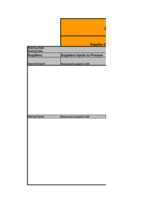 Six Sigma Tools Template
