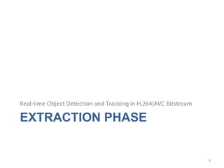 EXTRACTION PHASE Real-time Object Detection and Tracking in H.264|AVC Bitstream 