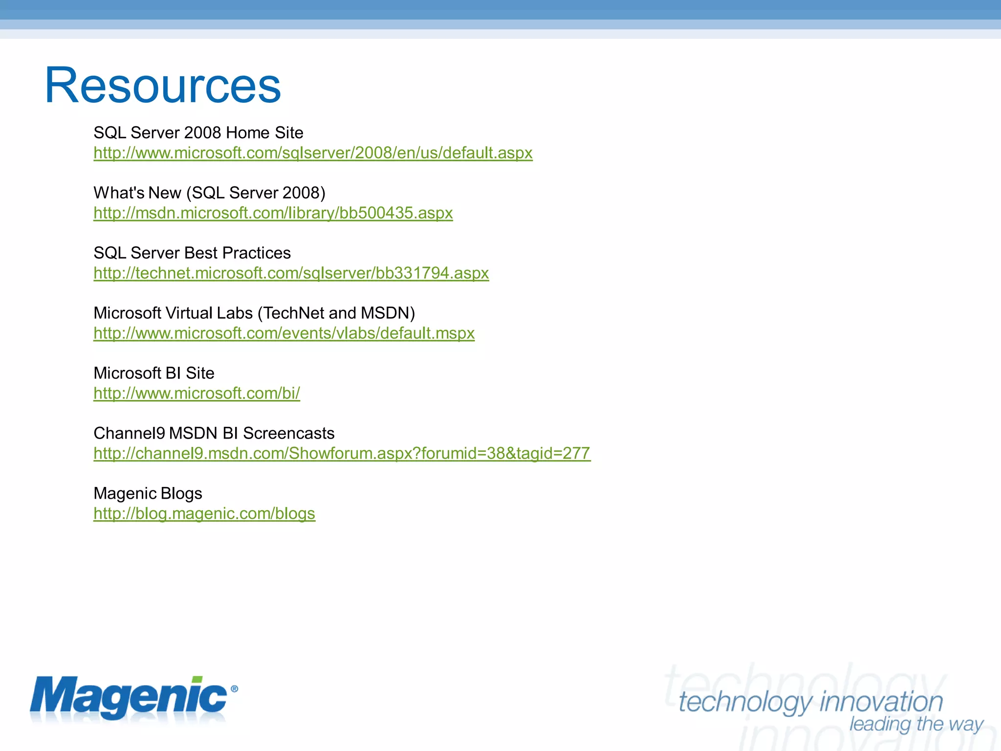 SQL Server 2008 New Features