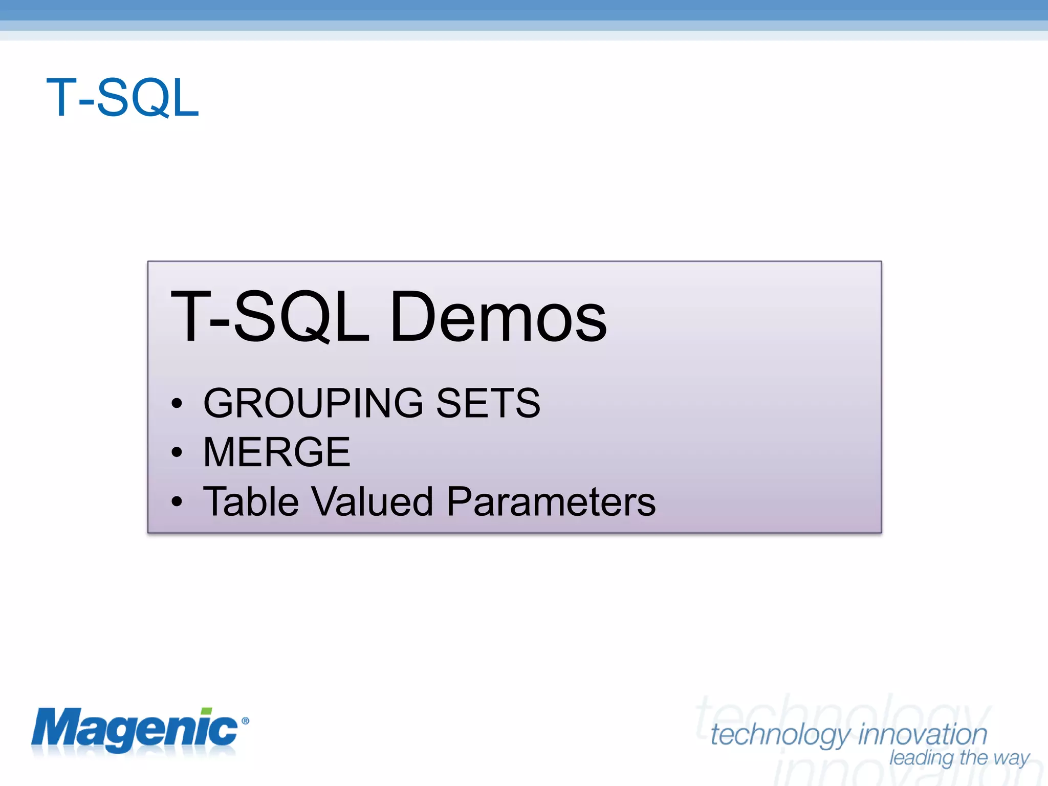 SQL Server 2008 New Features