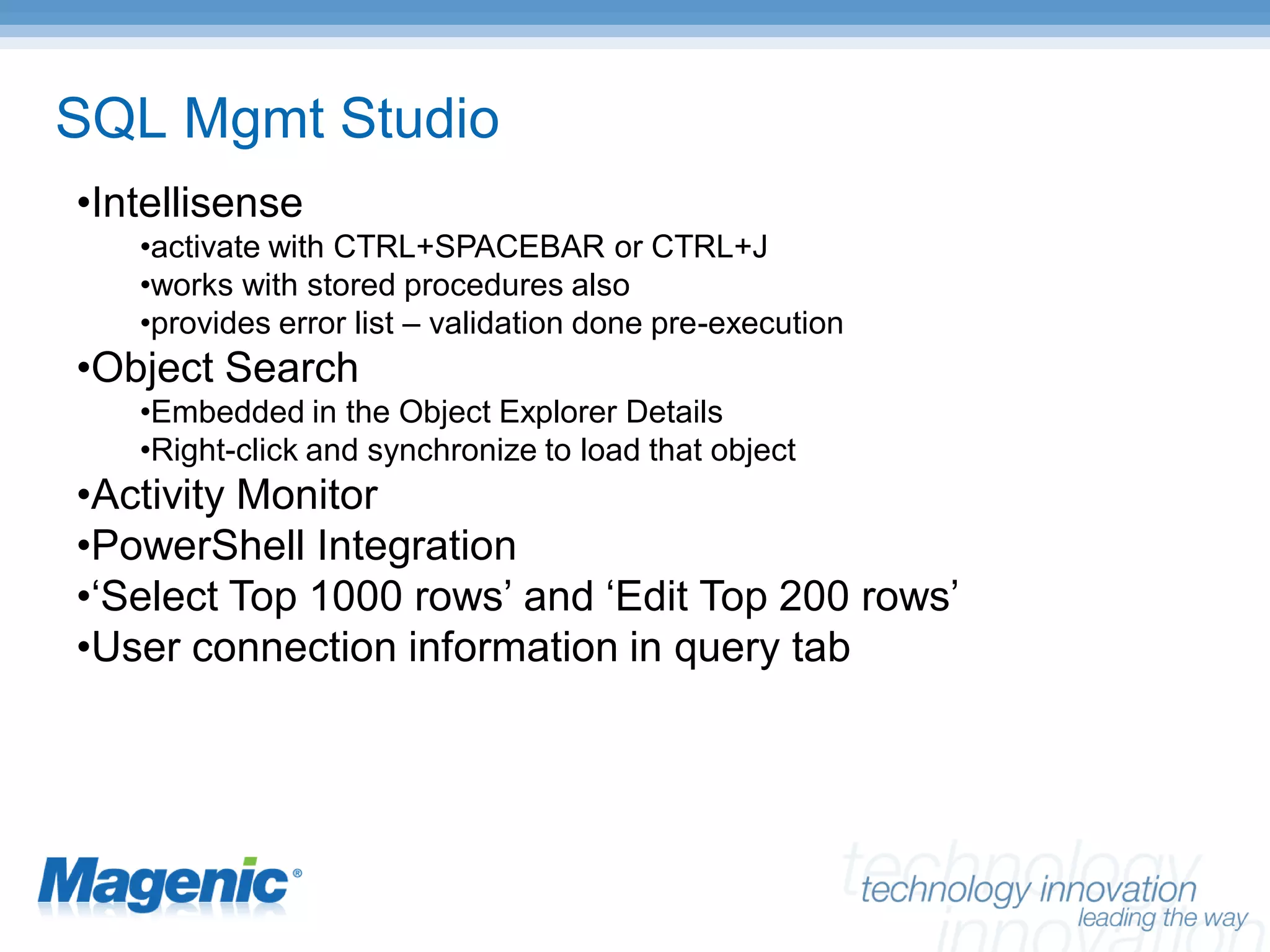 SQL Server 2008 New Features