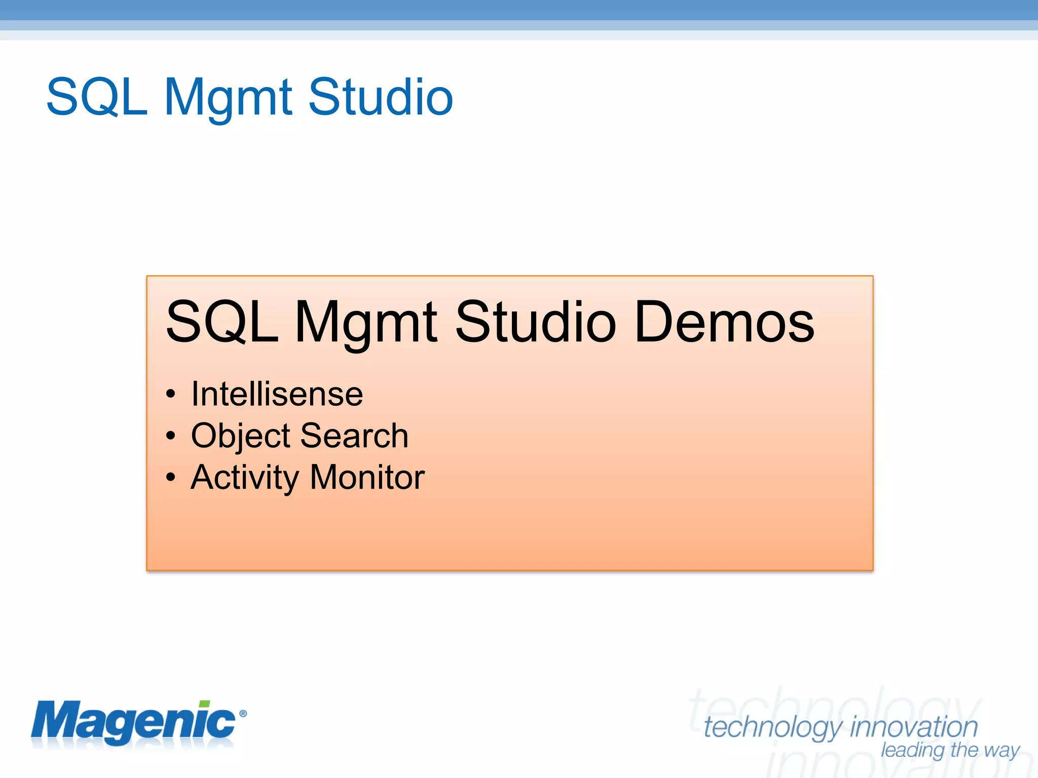 SQL Server 2008 New Features
