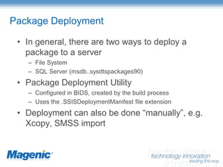 SQL Server Integration Services – Enterprise Manageability