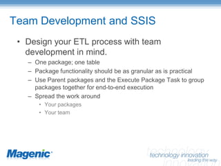 SQL Server Integration Services – Enterprise Manageability