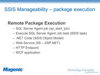 SQL Server Integration Services – Enterprise Manageability