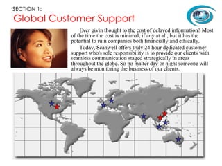 Global Customer Support <ul><li>Ever givin thought to the cost of delayed information? Most of the time the cost is minima...