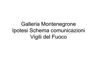 Galleria Montenegrone Ipotesi Schema comunicazioni Vigili del Fuoco 