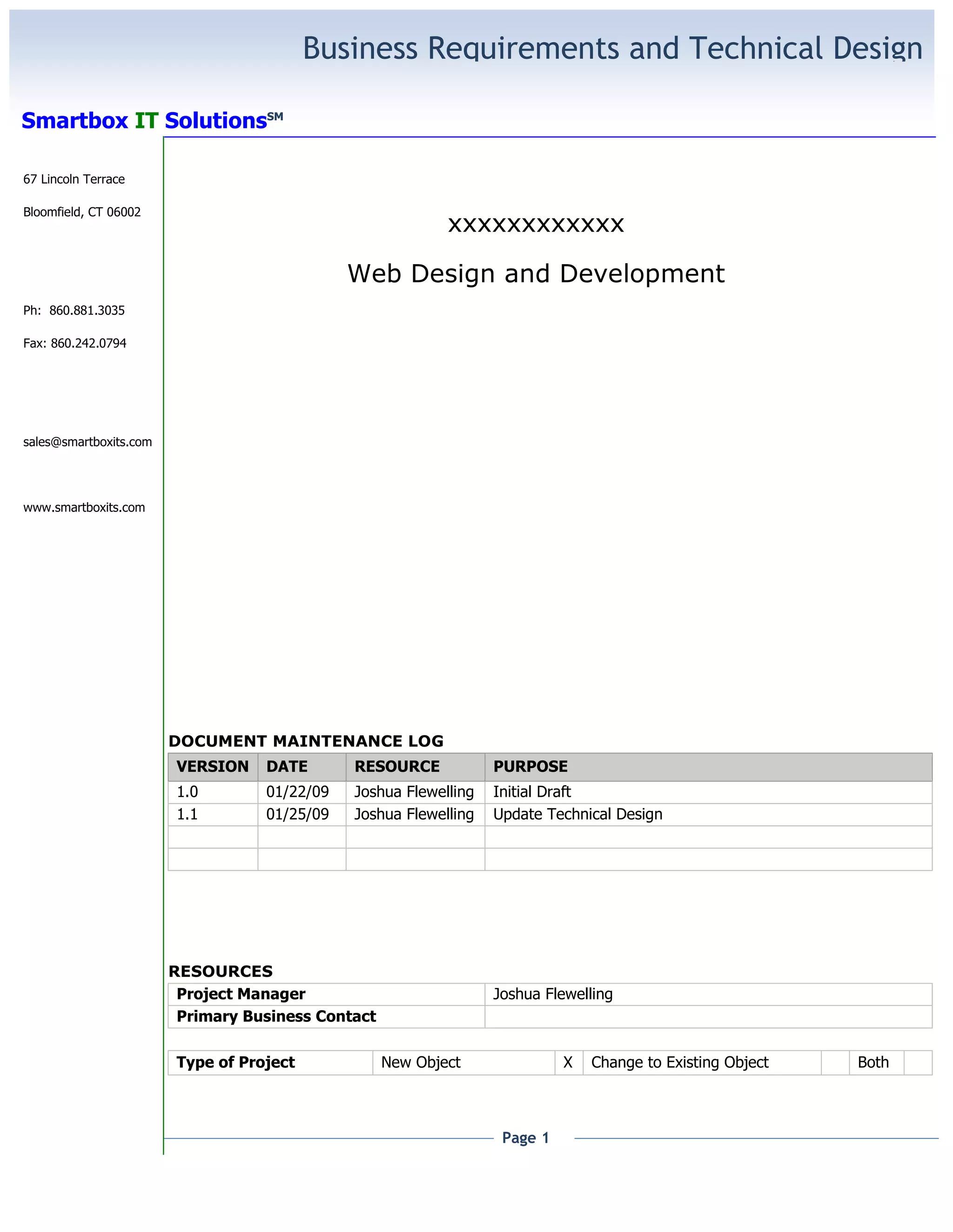 Project Business Requirements Document