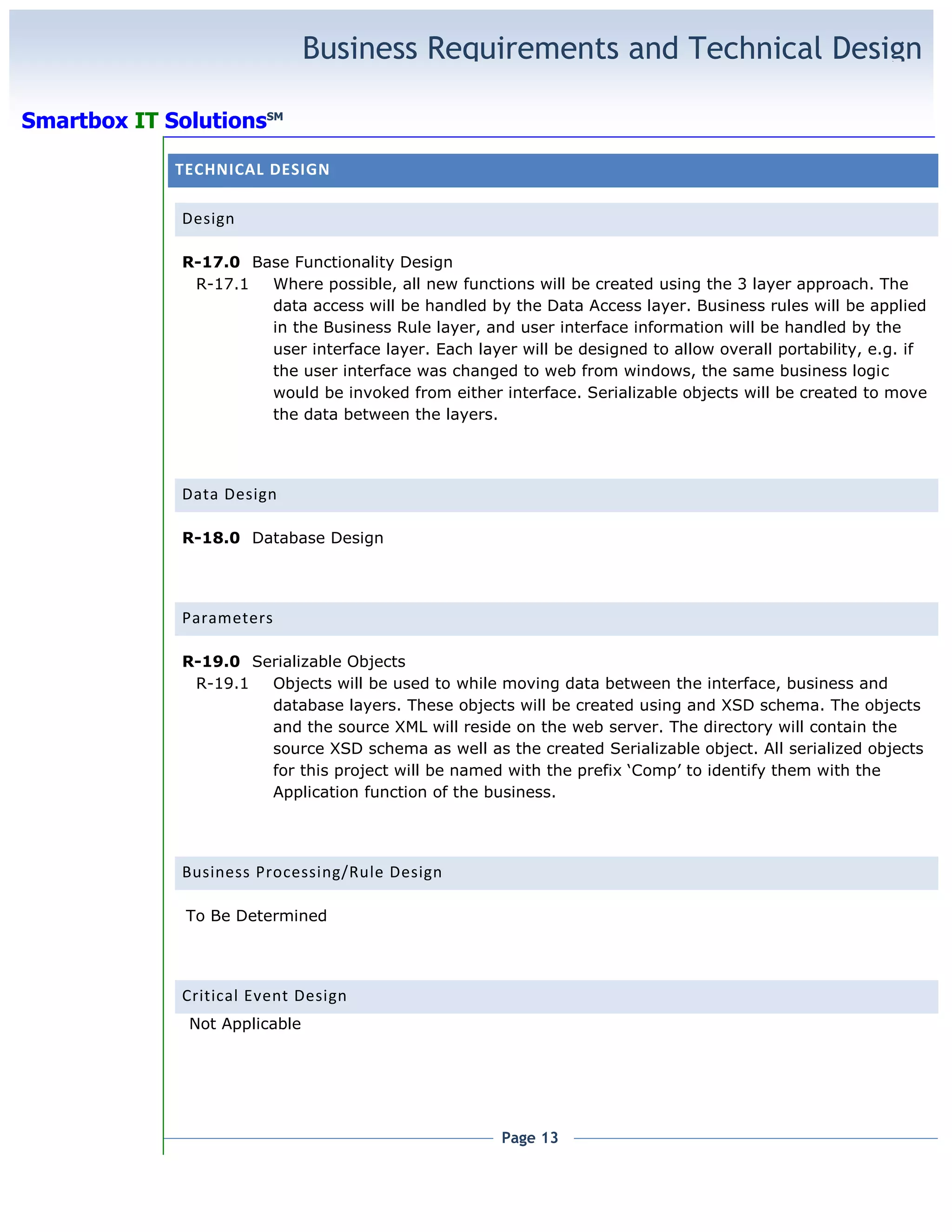 Project Business Requirements Document
