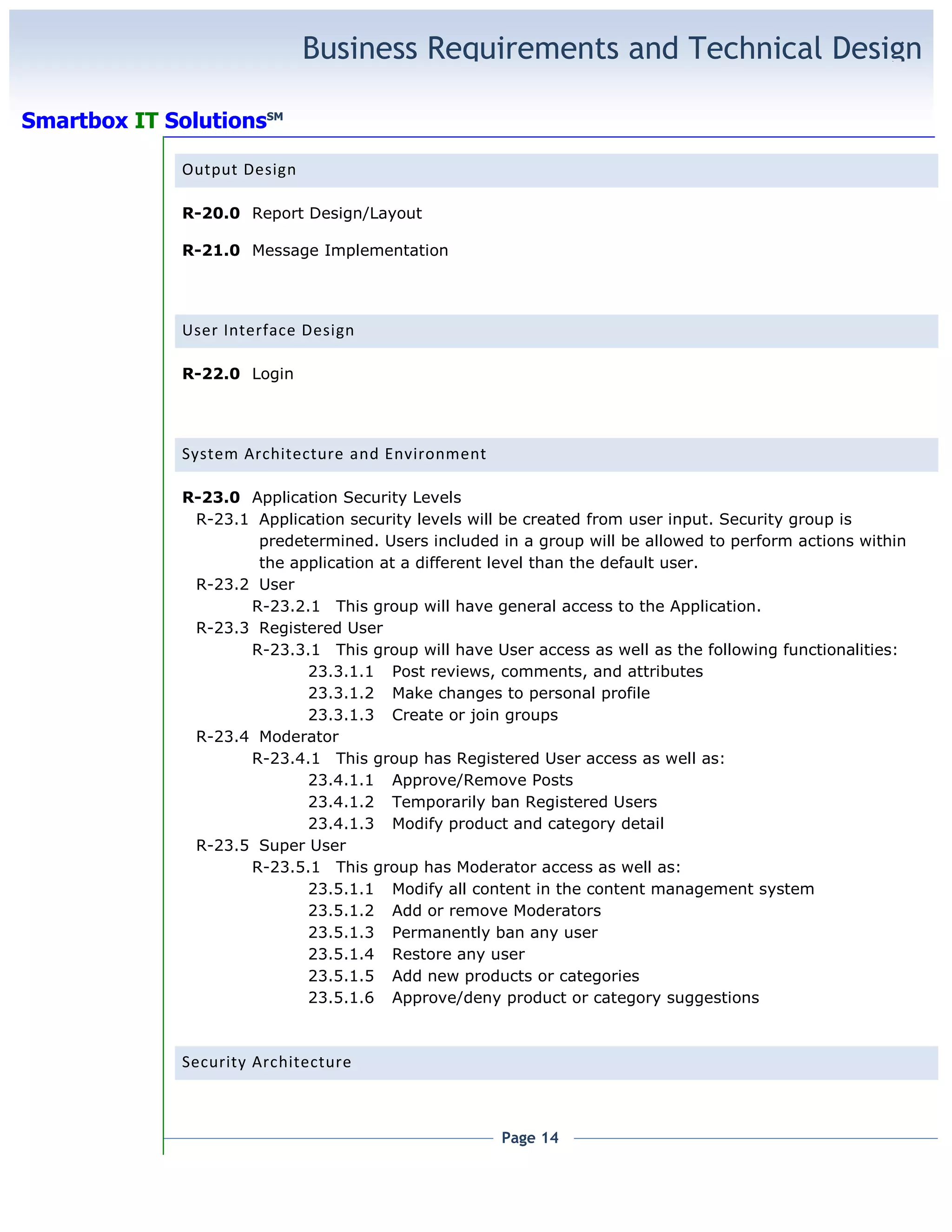 Project Business Requirements Document