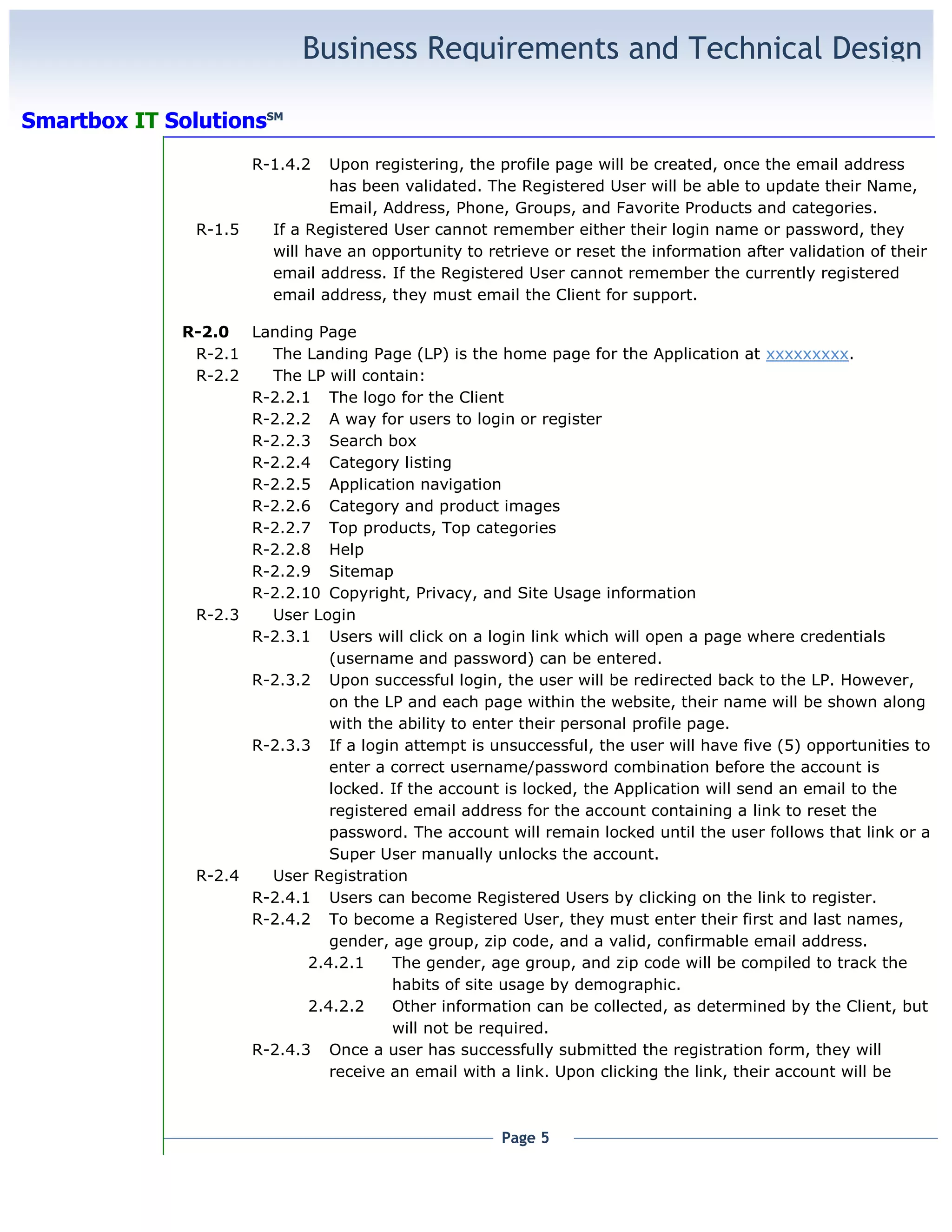 Project Business Requirements Document