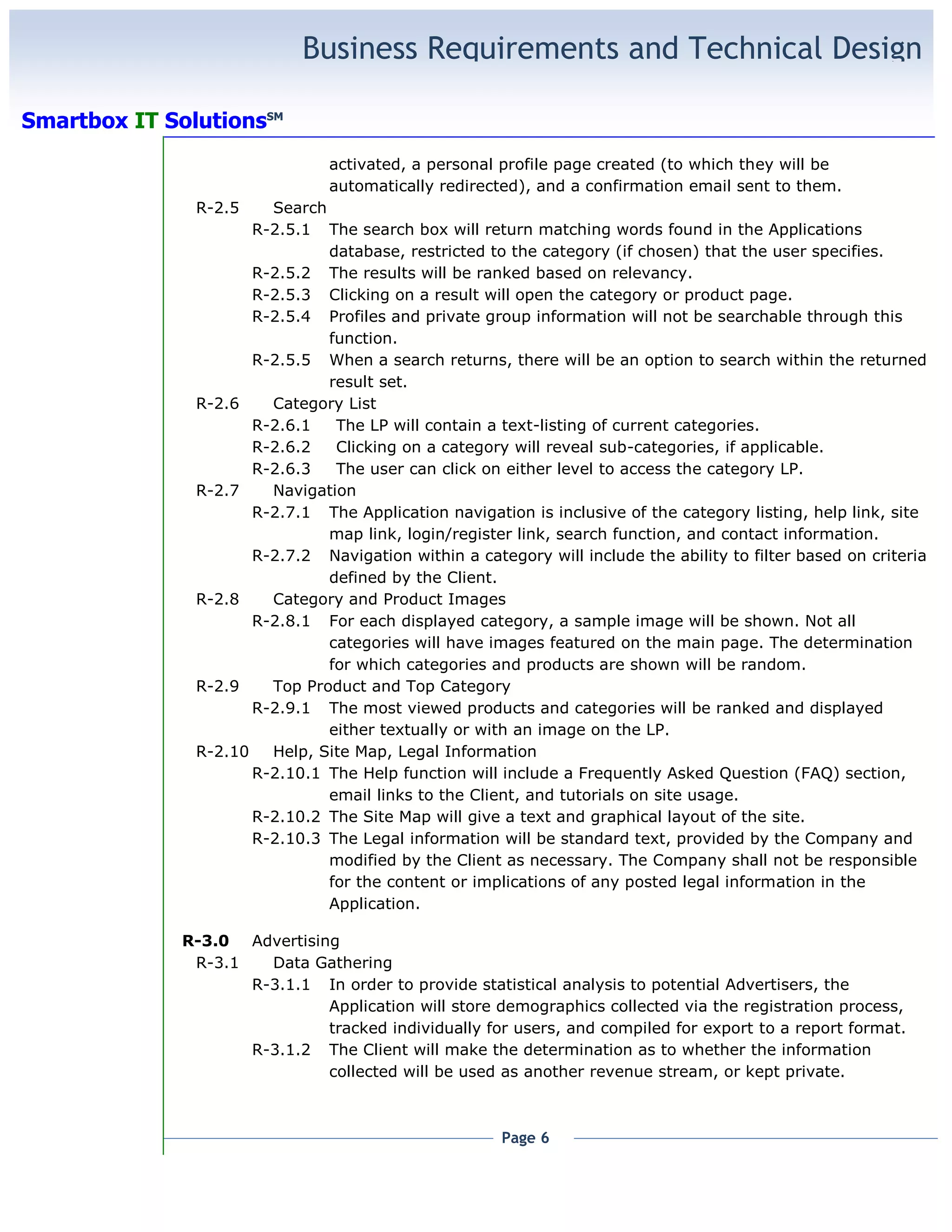 Project Business Requirements Document