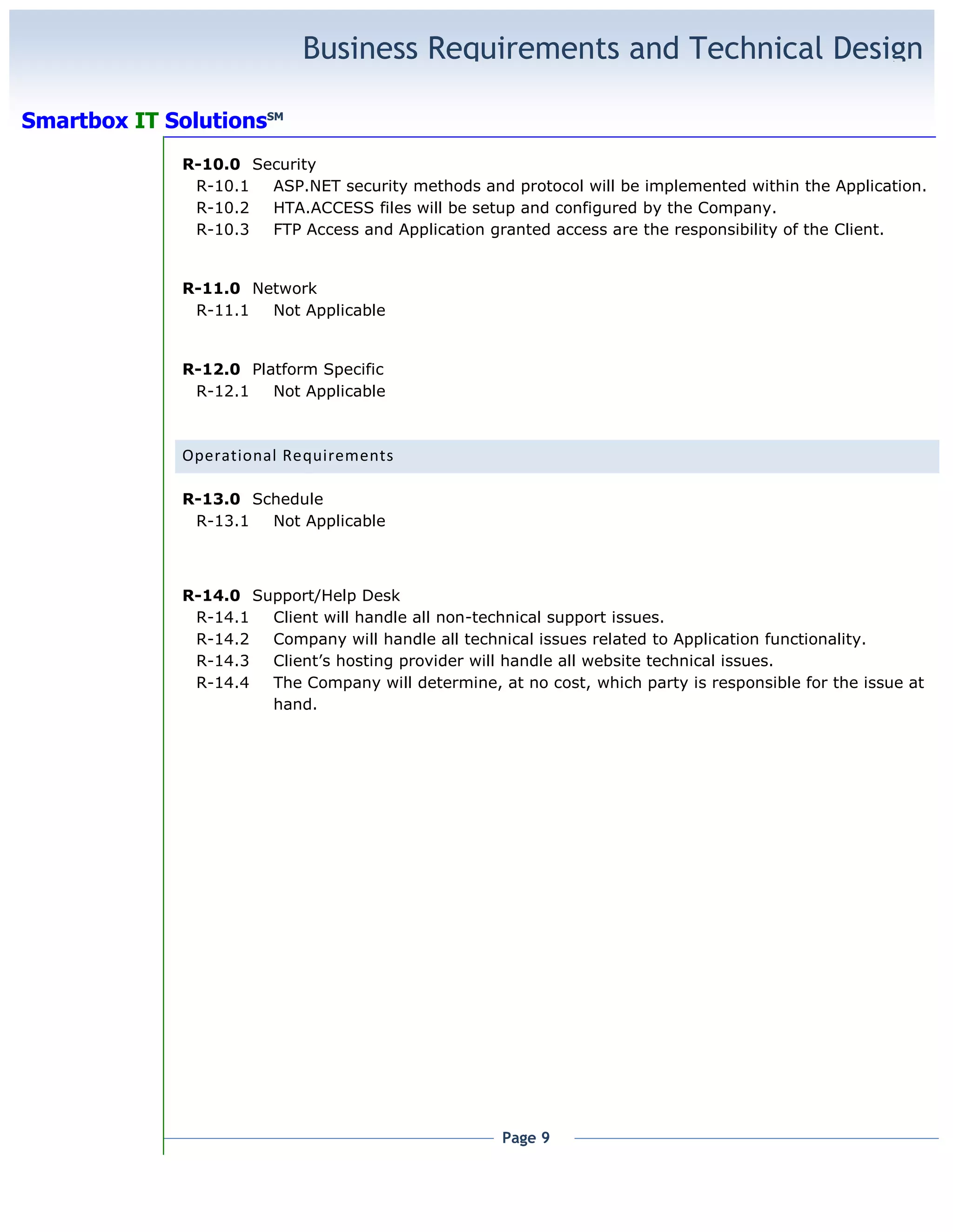 Project Business Requirements Document