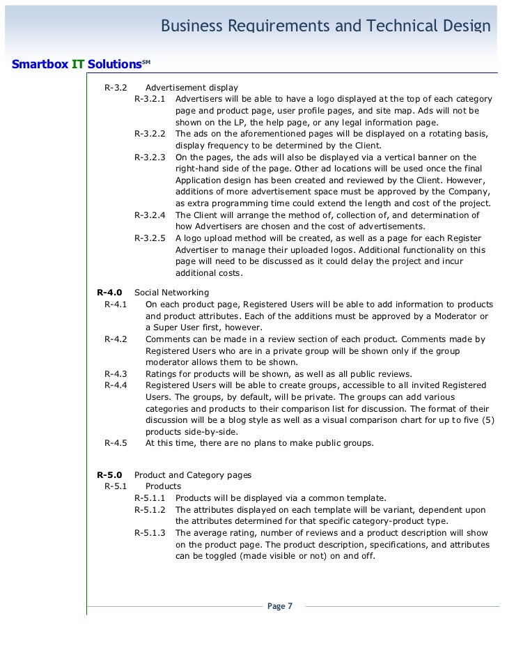 sample business requirement