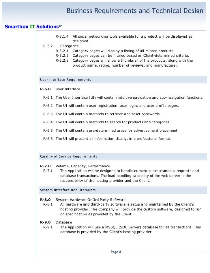project business requirements document