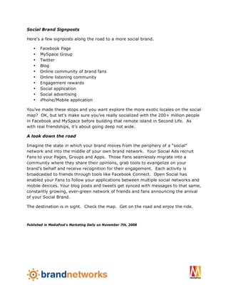 Social Brand Road Map New