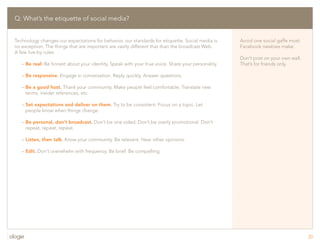 Social Media-Q&A, tutorial, best practices, etc