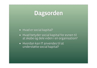 Social Kapital I Organisationer