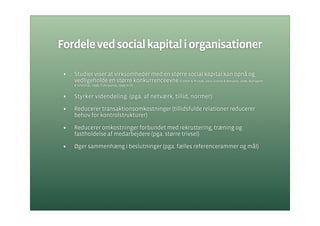 Social Kapital I Organisationer