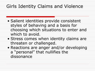 2008 Southern Sociological Society Meeting "Race Differences in Girl Violence: The Importance of School Success"